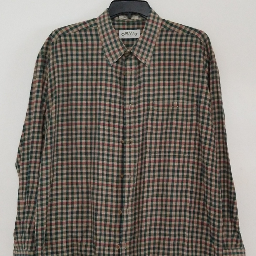 Long sleeve Orvis 100% cotton pinpoint oxford